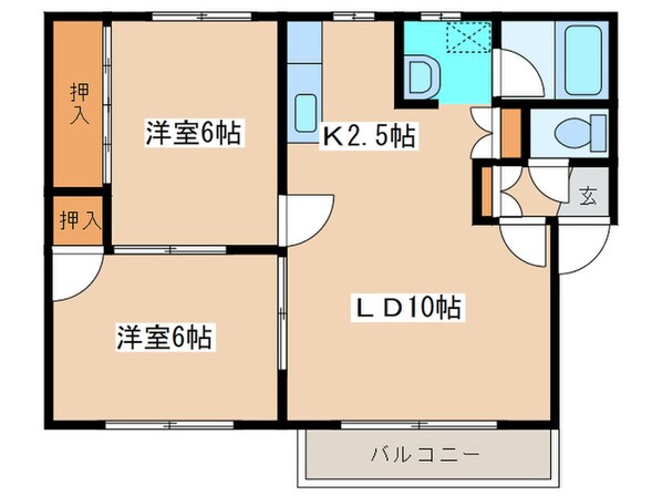 第８誉ハイツＡの物件間取画像